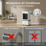 Elecwish 4 in 1 Evaporative Air Cooler, Windowless Portable Air Conditioner with Remote, Humidifier, 6 Speeds , 24H Timer, Swamp Cooler with 2.64 Gal Detachable Water Tank for Bedroom, view 5