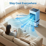 Elecwish 4 IN 1 Evaporative Air Cooler with Night Light, 6 Speeds Windowless Portable Air Conditioners with Remote, Humidifier, 24H Timer, Swamp Cooler with 2.64 Gal Detachable Water Tank for Bedroom, Office MR1008, view 6