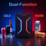 Elecwish 4L Mini Fridge with Dynamic Gmaing Lights, 6 Can Cooler and Warmer for Beverage, Food, Skincare, Desktop Mini Fridge for Bedroom,  Dorm, Office, Car Mini Fridge 110V AC/12V DC, Energy Efficient, BackToSchool, view 2