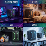 Elecwish 4L Mini Fridge with Dynamic Gmaing Lights, 6 Can Cooler and Warmer for Beverage, Food, Skincare, Desktop Mini Fridge for Bedroom,  Dorm, Office, Car Mini Fridge 110V AC/12V DC, Energy Efficient, BackToSchool, view 6