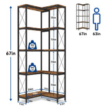 Elecwish 5 Tier Corner Bookshelf with LED Lights IF153, view 2
