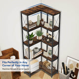 Elecwish 5 Tier Corner Bookshelf with LED Lights IF153, view 5