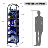 Elecwish 5-Tier Narrow Bookshelf with LED Light, 65" Storage Shelf Open Display for Bedroom, Gaming Room, view 2