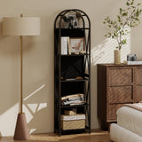 Elecwish 5-Tier Narrow Bookshelf with LED Light, 65" Storage Shelf Open Display for Bedroom, Gaming Room, view 6
