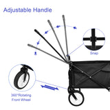 Elecwish Heavy Duty Folding Portable Hand Cart with Removable Canopy, 8'' Wheels, Adjustable Handles and Double Fabric for Shopping, Picnic, Beach, Camping, view 6
