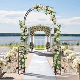 Elecwish 7.2FT Garden Arch Arbor with Gate, Heavy Duty Metal Outdoor Arbour Archway for Climbing Plants, Rust-Resistant Steel Wedding Arch for Patio GA705, view 6