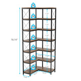 Elecwish 7-Tier Corner Bookshelf with LED Light Strips IF076, view 3