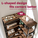 Elecwish 7-Tier Corner Bookshelf with LED Light Strips IF076, view 6