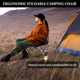 Elecwish Portable Folding Camping Chair with Carry Bag for Adults, Collapsible Anti-Slip Padded Oxford Cloth Stool Black Large, view 5
