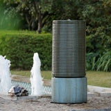 Elecwish 44" Tall Large Round Green Ribbed Tower Water Fountain, view 4