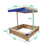 Elecwish Children's Wooden Sandbox with Adjustable Canopy, view 4