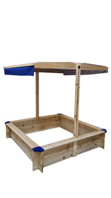 Elecwish Children's Wooden Sandbox with Adjustable Canopy, view 5