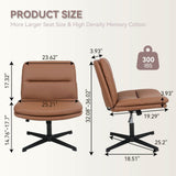 Elecwish Armless Cross Legged Desk Chair No Wheels OC201, view 3