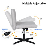 Elecwish Armless Desk Chair No Wheels with Extra Wide OC201, view 5
