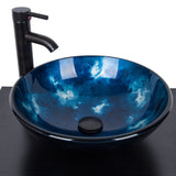 Elecwish Artistic Ocean Blue Glass Sink BA20077, view 2