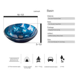 Elecwish Artistic Ocean Blue Glass Sink BA20077, view 3