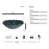 Elecwish Artistic Vessel Sink, Bathroom Tempered Glass Vanity Square Bowl BA118, view 3