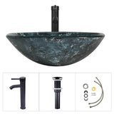 Elecwish Artistic Vessel Sink, Bathroom Tempered Glass Vanity Square Bowl BA118, view 4