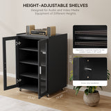 Elecwish Audio-Video Media Stand Cabinet with 4 Height-Adjustable Shelves IF047, view 2