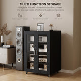 Elecwish Audio-Video Media Stand Cabinet with 4 Height-Adjustable Shelves IF047, view 4