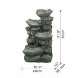 Elecwish 19x15x31.5" Indoor Outdoor Stone Water Fountain, view 3