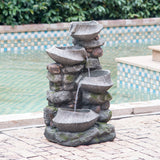 Elecwish 19x15x31.5" Indoor Outdoor Stone Water Fountain, view 4