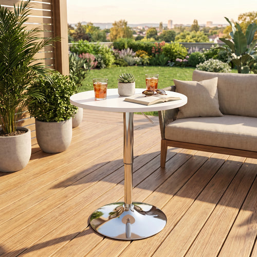 Elecwish Bar Table Round, Adjustable Height Swivel 360 Degrees Tall Cpunter Height Pub Desk