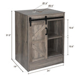 Elecwish Barn Door Bathroom Vanity 24/30/36/48" , Farmhouse Style Standing Pedestal Cabinet with Sink BA015, view 5