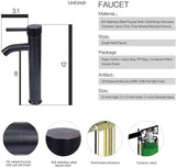 Elecwish Bathroom Boat Shape Artistic Glass Vessel Sink Free Oil Rubbed Bronze Faucet and Pop-up Drain Set, view 4