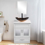Elecwish White Bathroom Vanity & Sink Sets BA1001-WH, view 2