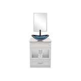 Elecwish White Bathroom Vanity & Sink Sets BA1001-WH, view 3