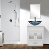 Elecwish White Bathroom Vanity & Sink Sets BA1001-WH, view 5