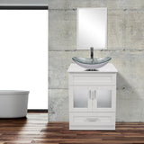 Elecwish White Bathroom Vanity & Sink Sets BA1001-WH, view 6