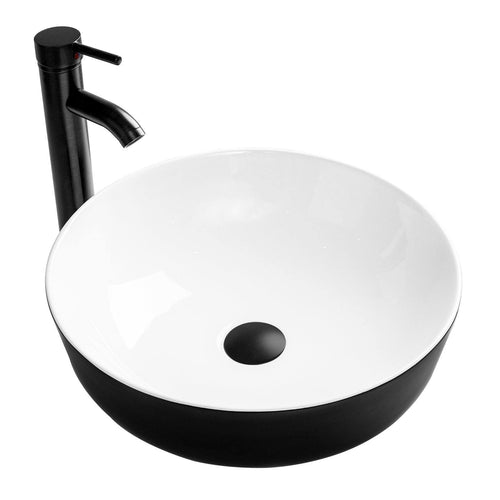 Elecwish Black & White Ceramic Vessel Sink BG10