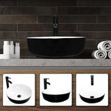 Elecwish Black & White Ceramic Vessel Sink BG10, view 3