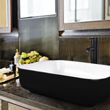 Elecwish Black & White Rectangular Ceramic Vessel Sink HW1124, view 3