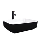 Elecwish Black & White Rectangular Ceramic Vessel Sink HW1124, view 5
