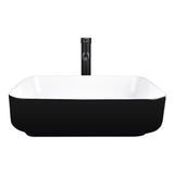 Elecwish Black & White Rectangular Ceramic Vessel Sink HW1124, view 6