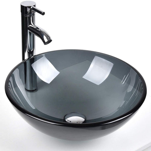 Elecwish Bluish Grey Tempered Glass Sink BG003