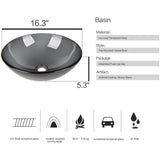 Elecwish Bluish Grey Tempered Glass Sink BG003, view 4