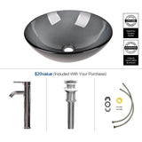 Elecwish Bluish Grey Tempered Glass Sink BG003, view 5
