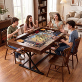 Elecwish Board Game Table with Mat & Removable Top Panels for 4-6 Players, 62"x38" Convertible Dining to Gaming Table,Big Card Table with 6 Cup Holders & Hobby Tray for Poker,Family Gatherings, view 3