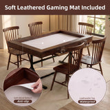 Elecwish Board Game Table with Mat & Removable Top Panels for 4-6 Players, 62"x38" Convertible Dining to Gaming Table,Big Card Table with 6 Cup Holders & Hobby Tray for Poker,Family Gatherings, view 5