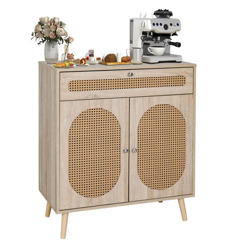 Elecwish Rattan Buffet Cabinet With Drawer IF035