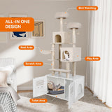 Elecwish Cat Tree Tower with Hidden Litter Box PF010, view 3