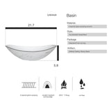 Elecwish Ceramic Bathroom Sink, White Marble Boat Shape Above Counter Porcelain Vessel Sink BA036, view 3