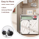 Elecwish Craft Organizers and Storage Cabinet White Craft Table with Drawer Sewing Table with Fold Out Craft Desk for Vinyl Roll Holder for Craft Room IF173, view 6