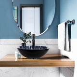 Elecwish Dark Blue Round Bathroom Vessel Sink BG1003, view 2