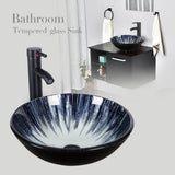 Elecwish Dark Blue Round Bathroom Vessel Sink BG1003, view 4