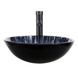 Elecwish Dark Blue Round Bathroom Vessel Sink BG1003, view 5